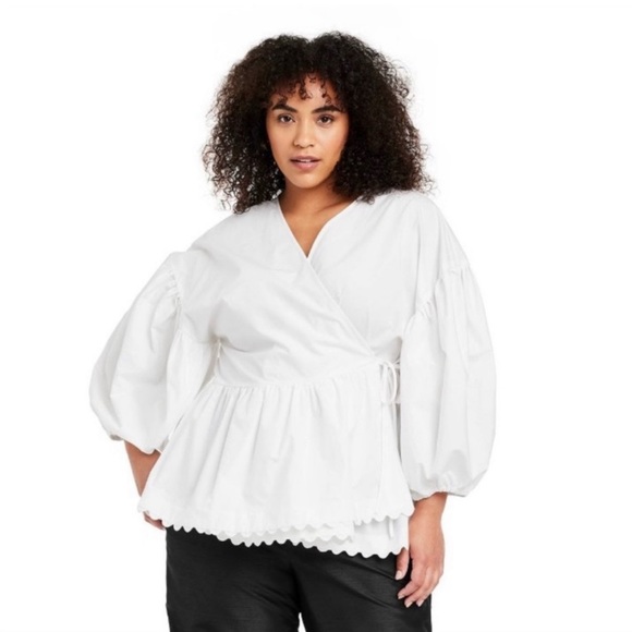 Kika Vargas Tops - Kika Vargas Poplin Wrap Top NWT Size 3X